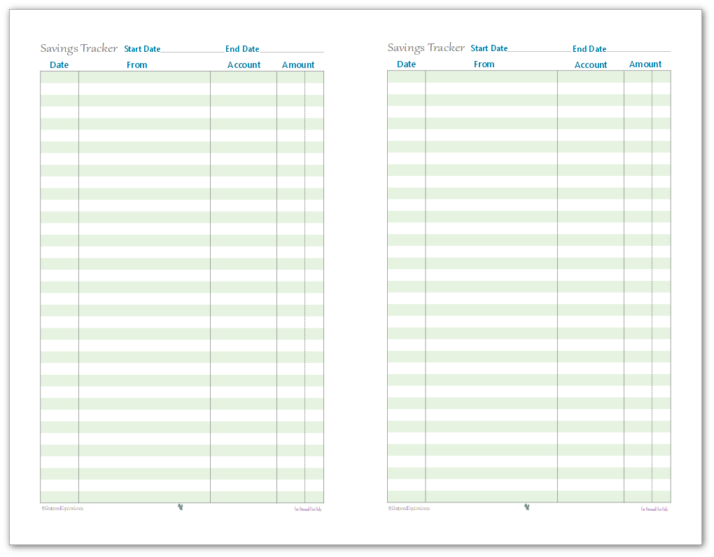 half-size finance tracking printables